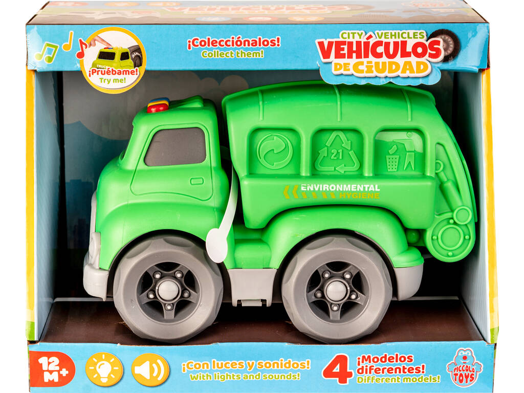 Vehículo de Ciudad Camión de Reciclaje con Luces y Sonidos