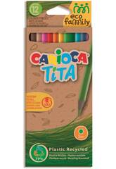 Pack Crayon Hexagonal Eco Tita 12 Couleurs Carioca 43097