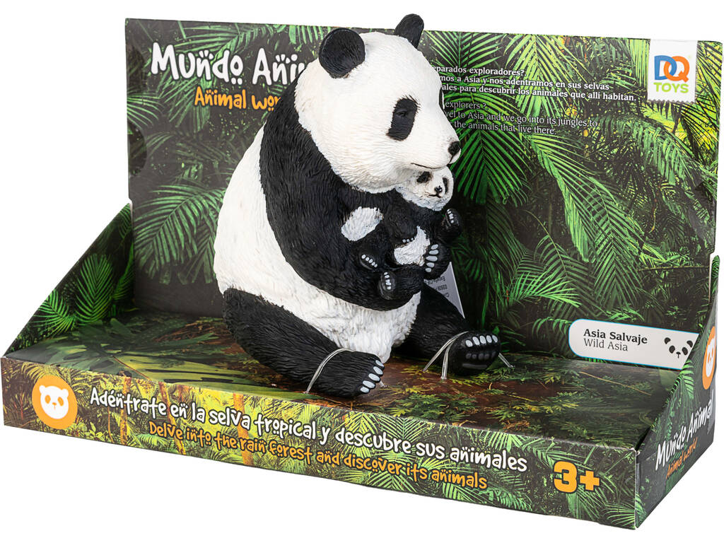 Mundo Animal Figura Oso Panda con Bebé 14 cm.