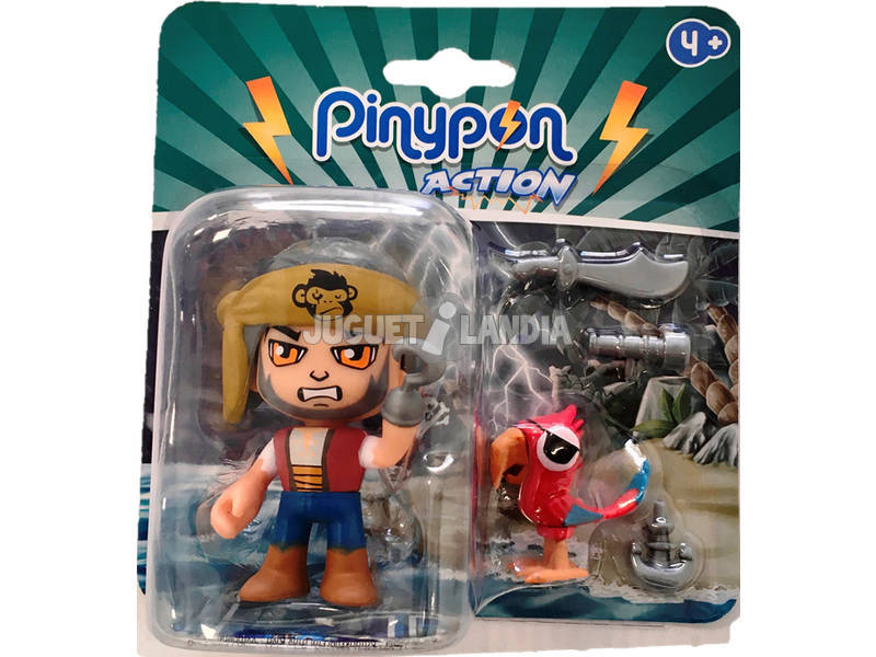 Pinypon Aktion Piratenfigur mit Papagei Maskottchen Famosa 700015801