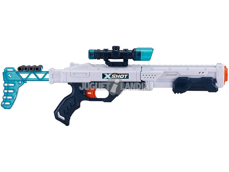 X-Shot Hawk Eye Pistola con Mira e 12 Freccette Zuru 36189
