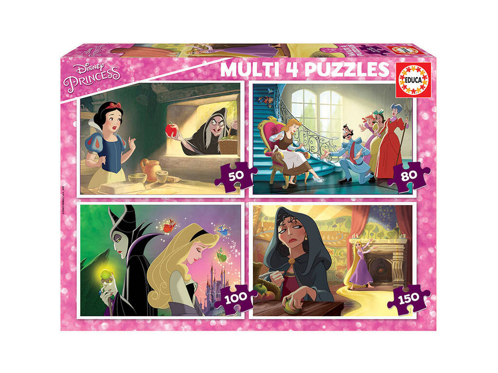 Puzzle Multi 4 Méchants Disney Educa 18626