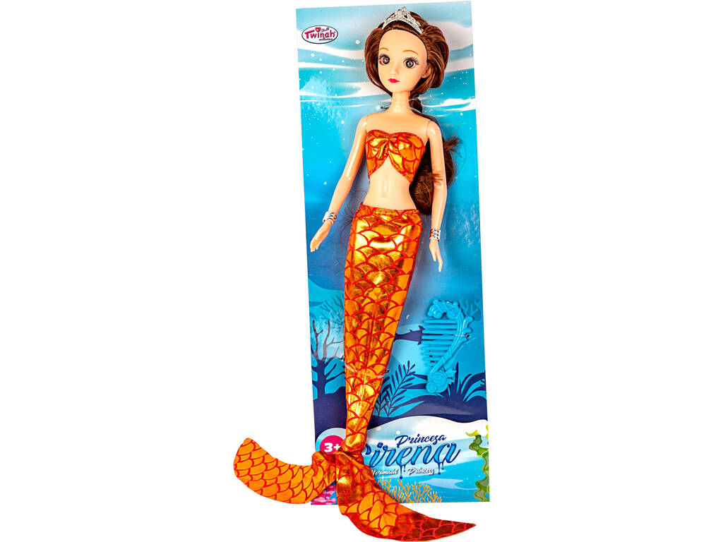 Bambola Sirena 30 cm. Arancione