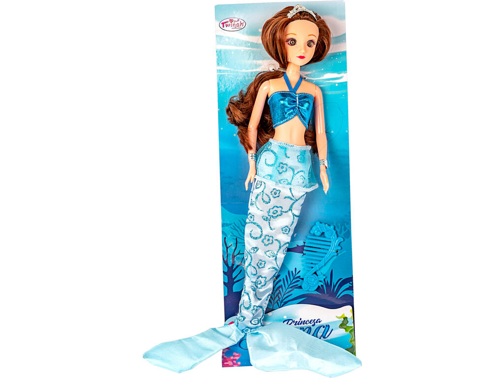 Muñeca Sirena 30 cm. Azul