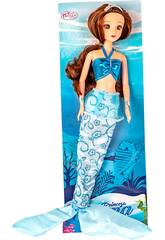 Bambola Sirena 30 cm. Blu