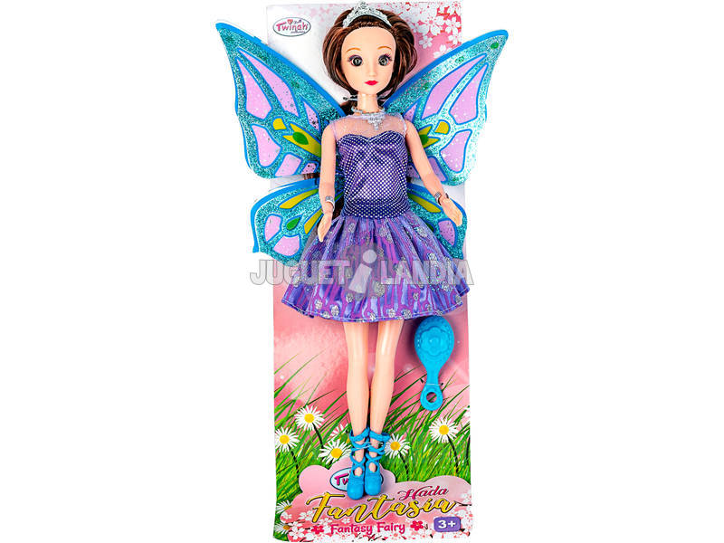 Bambola Fata 30 cm. Vestito Viola e Argentato