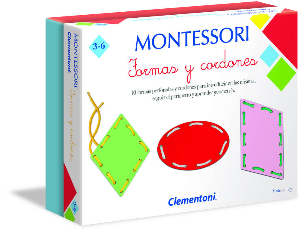 Lernspiel Montessori Formen und Schnüre Clementoni 55293