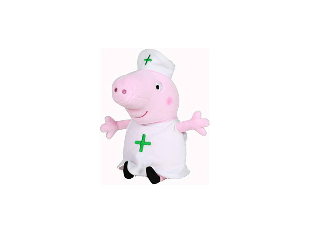 Peppa Pig Krankenschwester Plüschtier 20 cm. Öko-Füllung Famosa 760019341