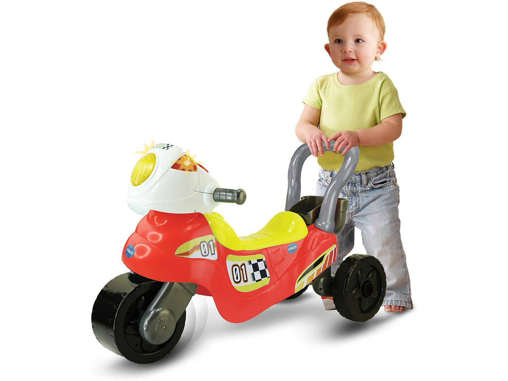 Moto De Carreras 3 En 1 Roja Y Amarillo Vtech Juguetilandia