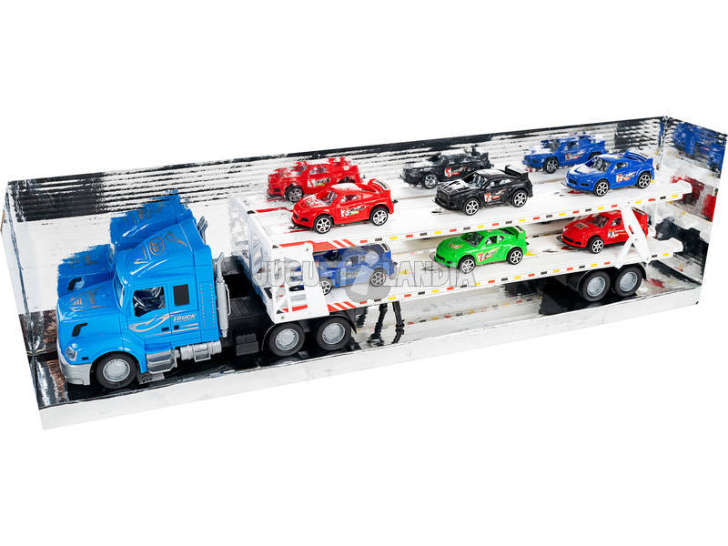 Blauer Autoträger-Truck 6 Autos