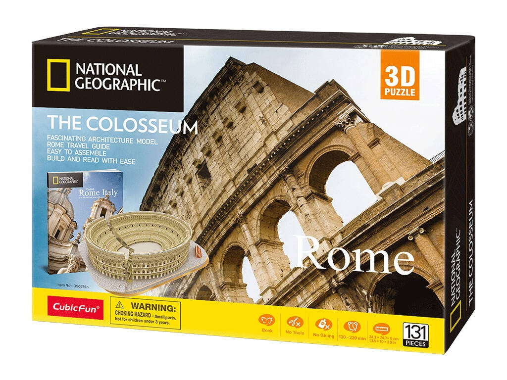 National Geographic Puzzle 3D Coliseu Romano World Brands DS0976H
