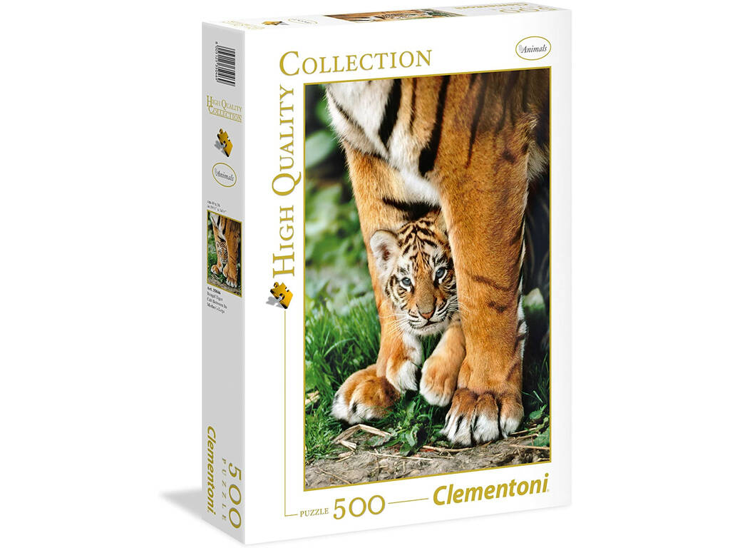 Puzzle 500 Tigre de Bengala com a sua Mãe Clementoni 35046