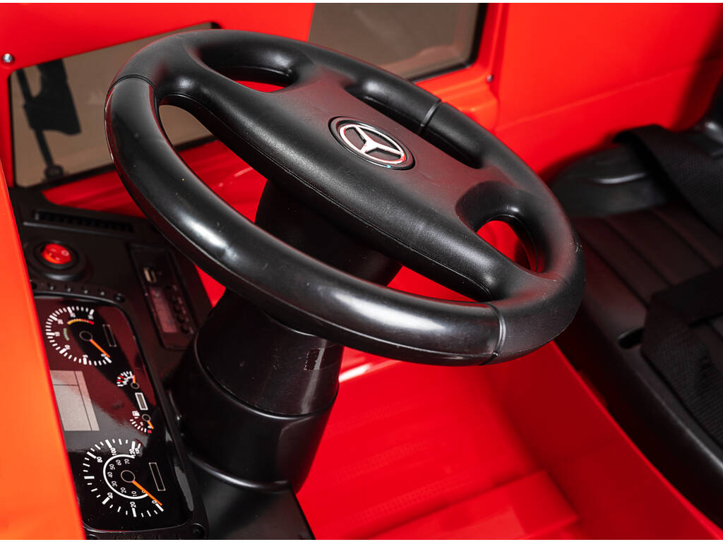 Coche Descapotable Mercedes Benz Unimog U5000 Rojo Radio Control a Batería 6.V
