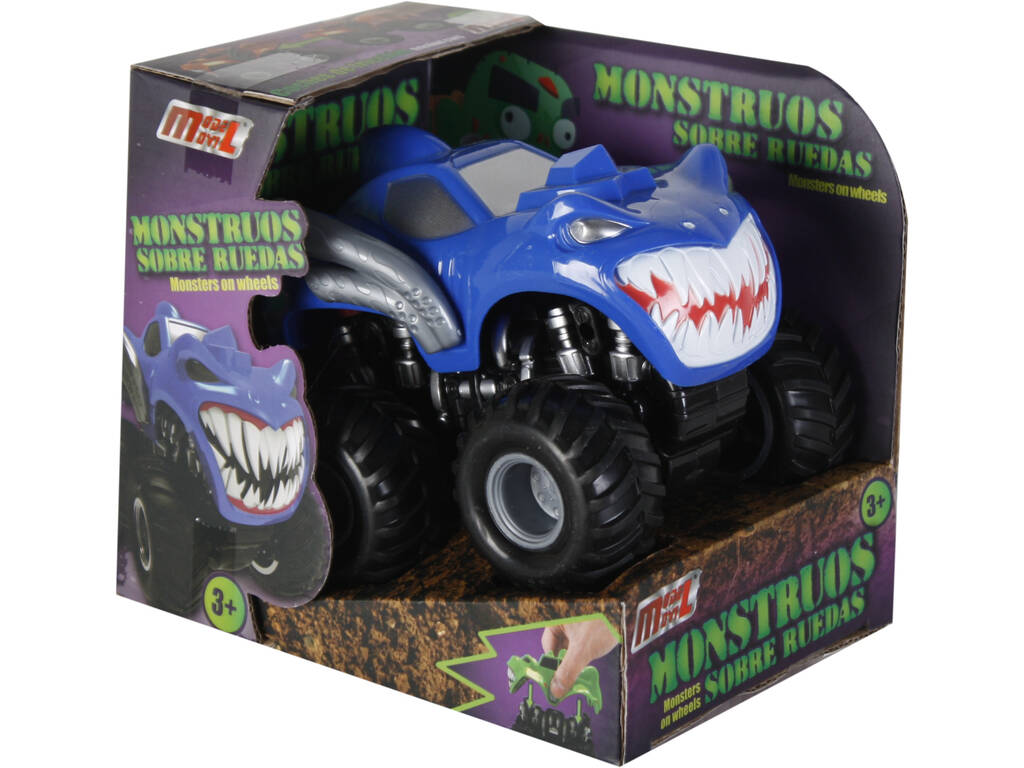 Monster auf Rädern blaues Reibungsauto