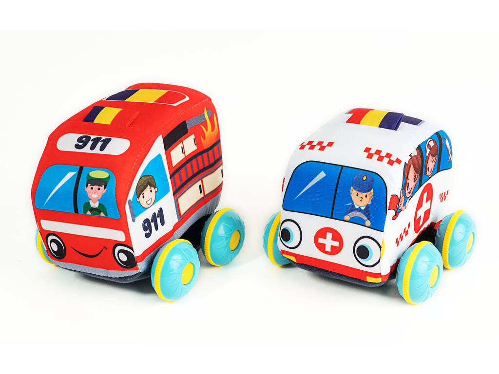 Vehículos Blanditos 11 cm. Set Emergencias y Ambulancia