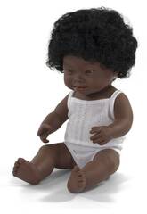 Muñeca Baby Síndrome de Down Africana 38 cm. Miniland 31171