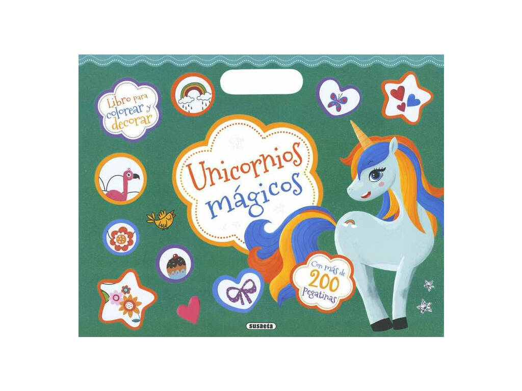 Colora e Incolla con 200 adesivi Unicorni Magici Susaeta S3432004