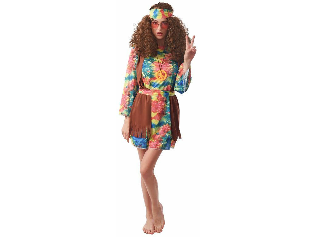 Disfraz Hippie Mujer Talla M - Juguetilandia