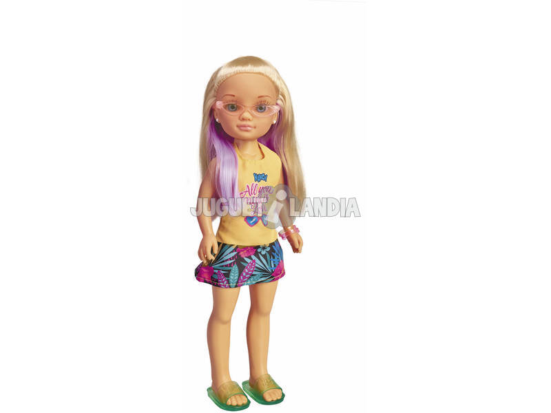 Nancy Ein Tag mit tropischen Gläsern Gelbes Kleid Puppe Famosa 700016230