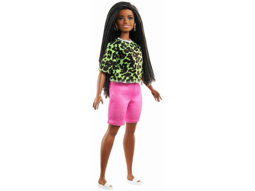 Barbie Fashionista Camiseta Neón Leopardo Mattel GYB00