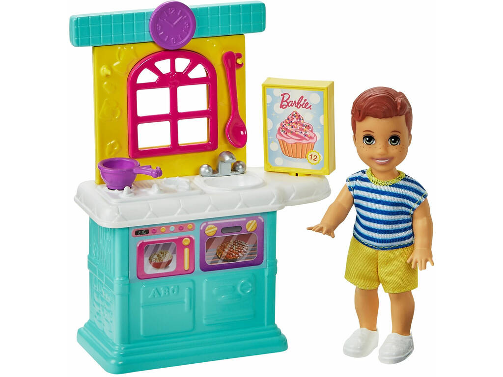Barbie Skipper Baby Puppe mit Küchenzubehör Mattel GRP16