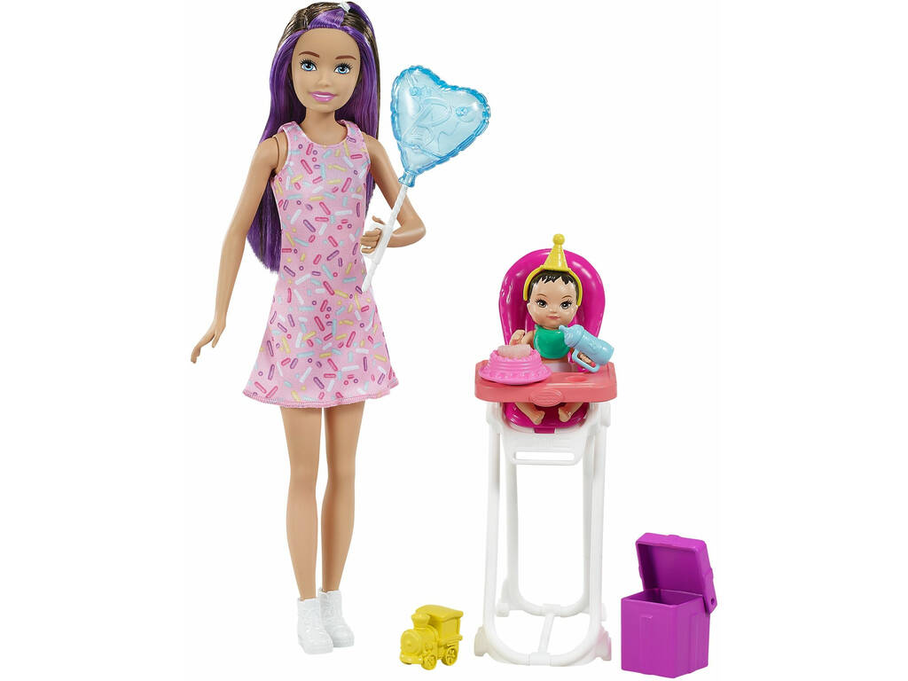 Barbie Famille Coffret Anniversaire avec Poupée Skipper Baby-Sitter Mattel GRP40