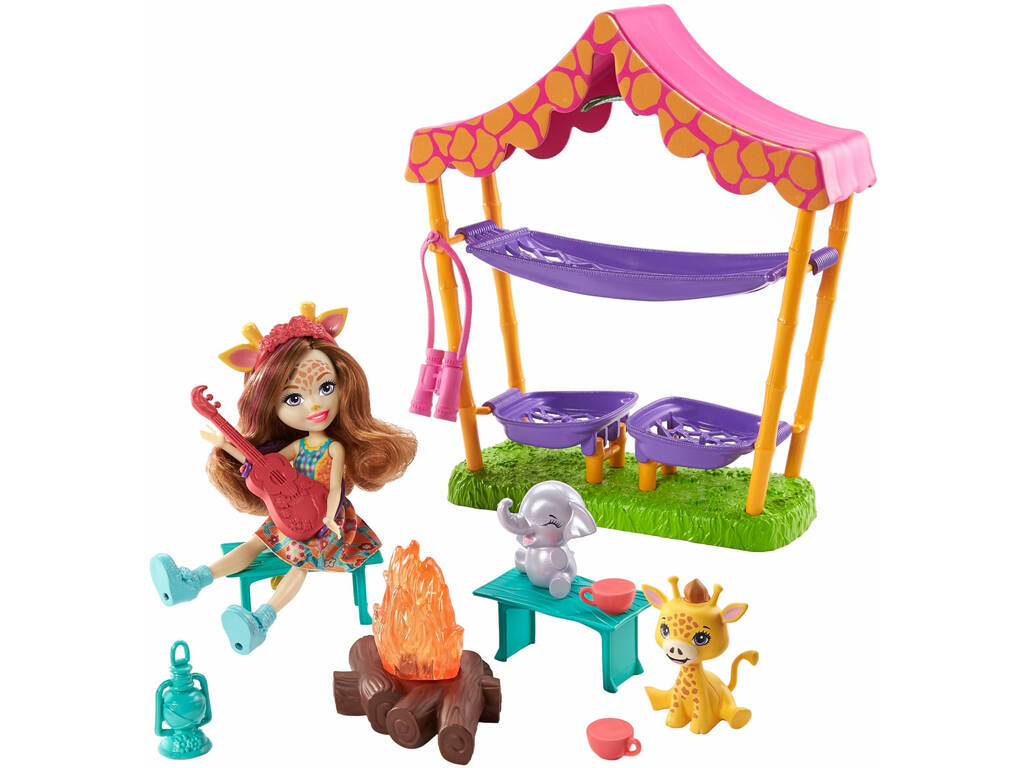 Bambola Enchantimals con set da campeggio Mattel GTM33