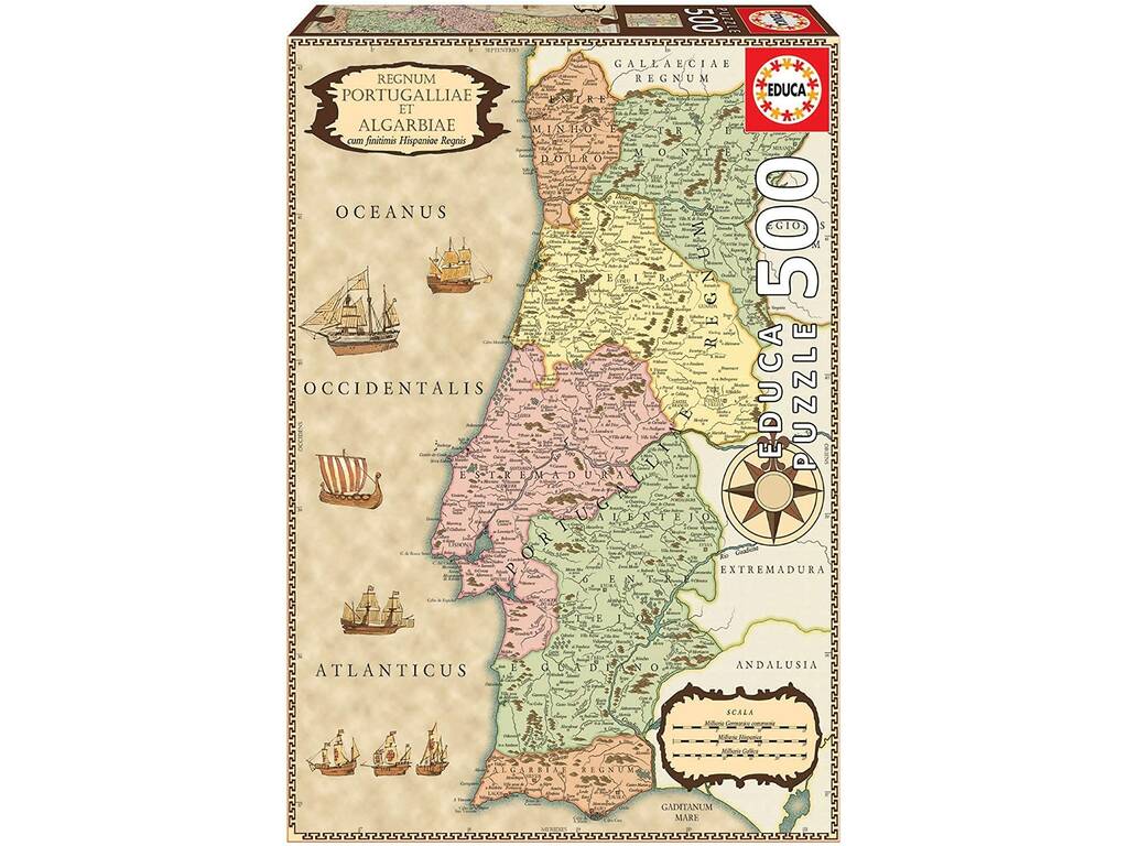 Puzzle 500 Mappa storica del Portogallo Educa 18223