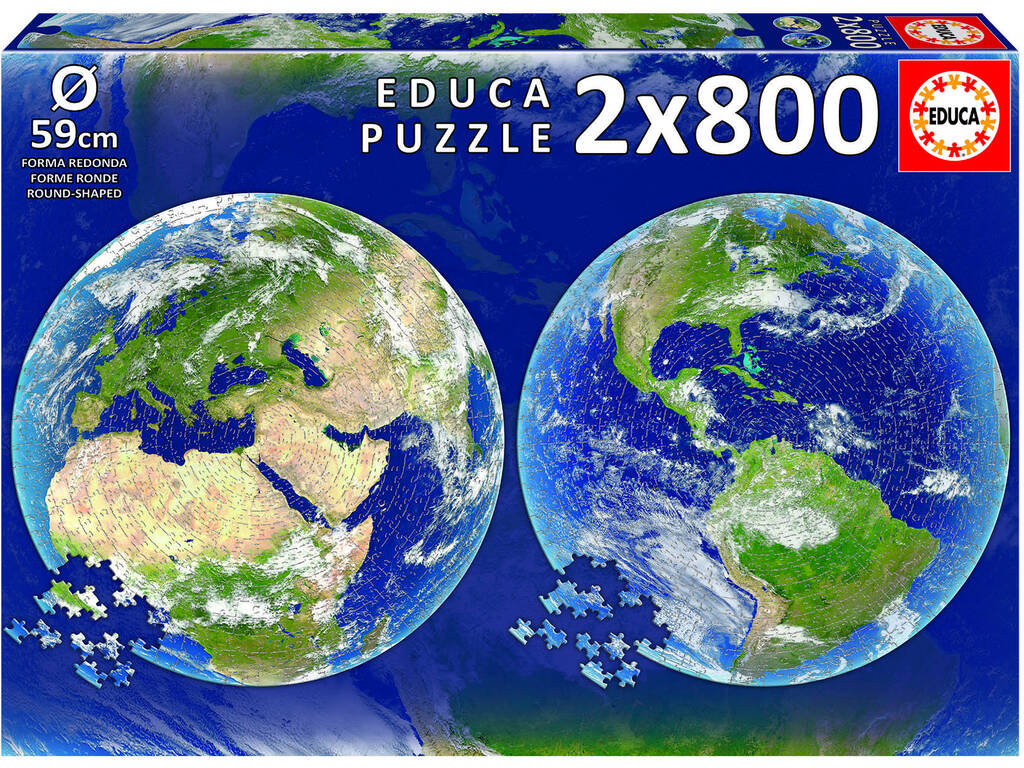 Puzzle 2x800 Planeta Terra Educa 19039