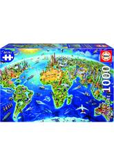 EDUCA Puzzle 2000 pièces : symboles du monde pas cher 
