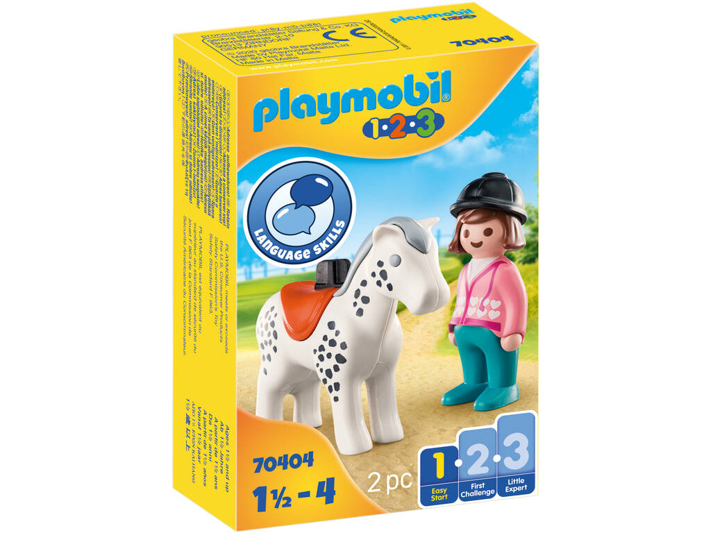 Playmobil 1.2.3 Jinete con Caballo 70404