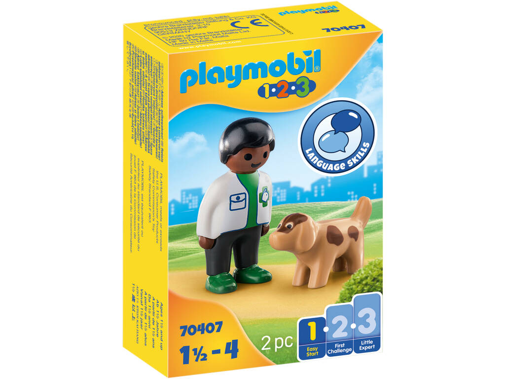 Playmobil 1.2.3 Veterinario con Perro 70407