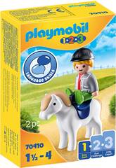 Playmobil 1.2.3 Niño con Poni 70410