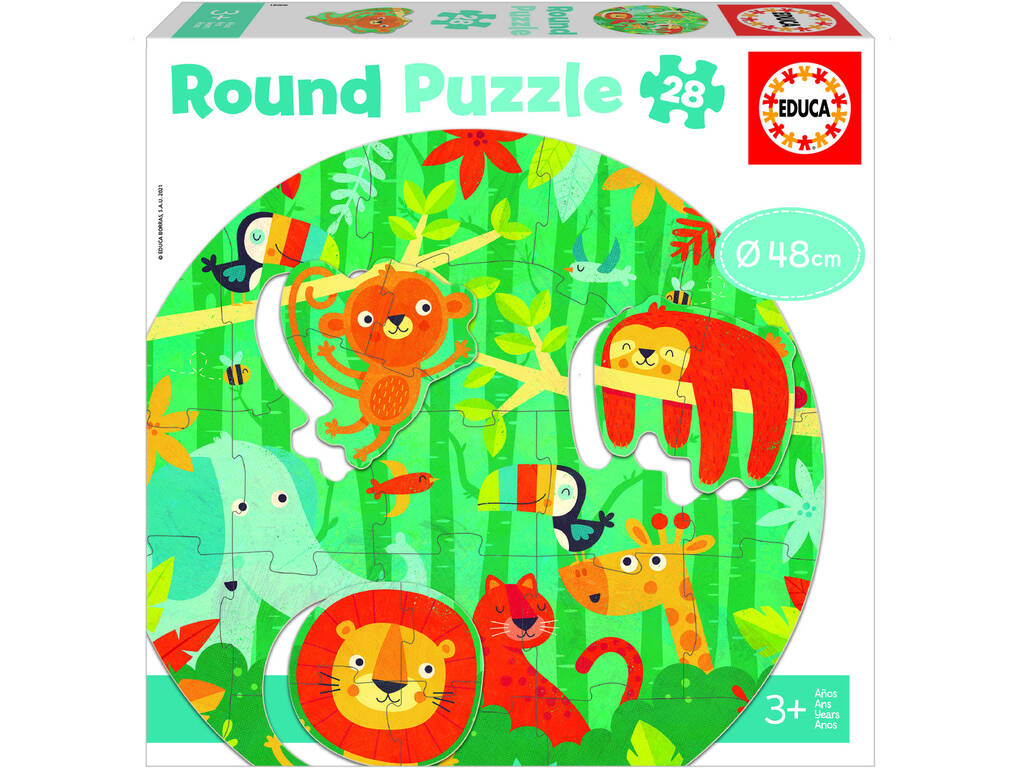 Puzzle round 28 pezzi La giungla Educa 18906