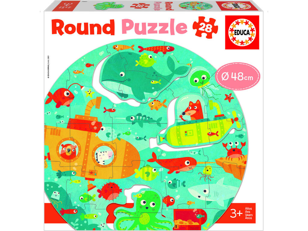 Puzzle Round 28 Pièces Sous La Mer Educa 18907