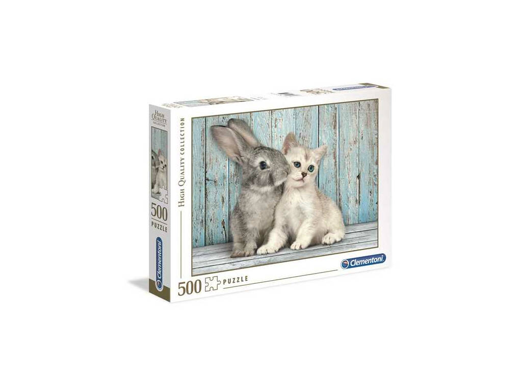 Puzzle 500 Katze & Kaninchen Clementoni 35004