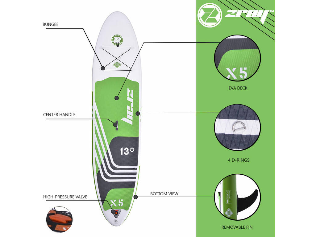 Tavola da Paddle Surf gonfiabile Zray SUP X-Rider da X5 396x91x15 cm