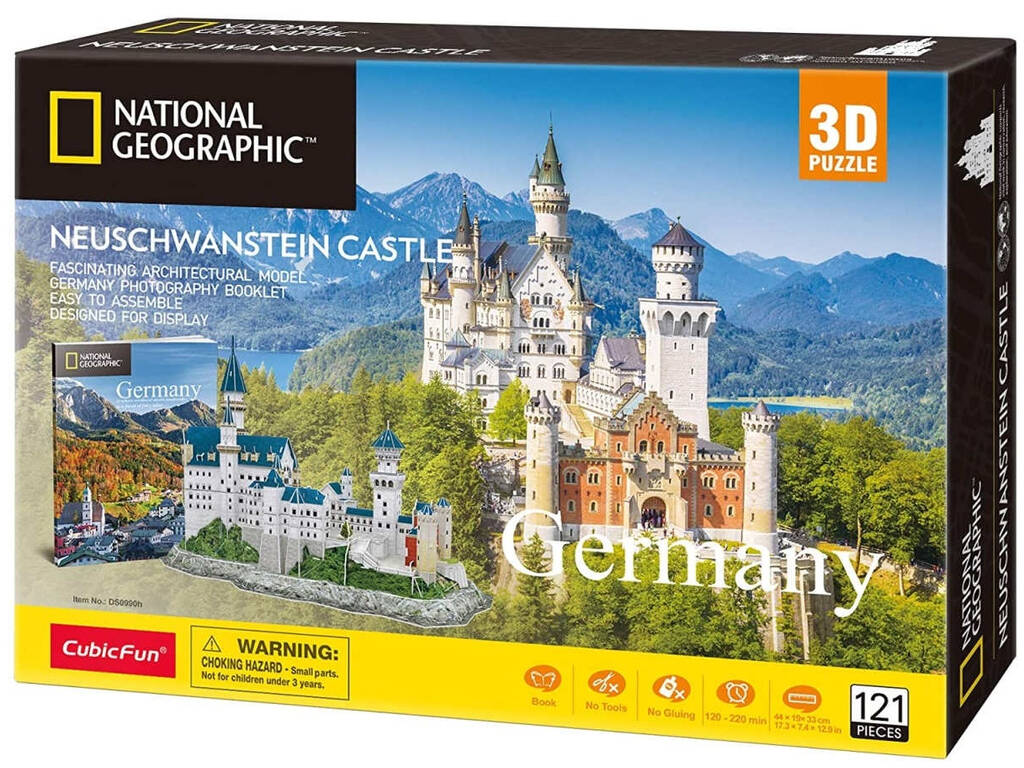 Pino mando carro Puzzle 3D National Geographic Castillo Neuschwanstein World Brands DS990H -  Juguetilandia
