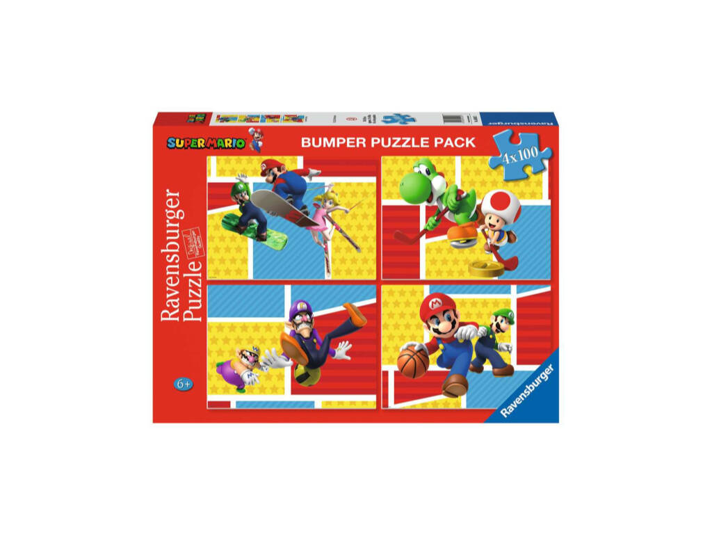 Super Mario Puzzle 4x100 Peças Ravensburguer 