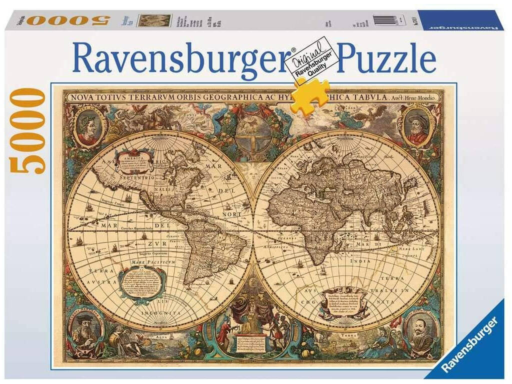 Casse-tête 5,000 Pièces Ancienne Carte du Monde Ravensburger 17411