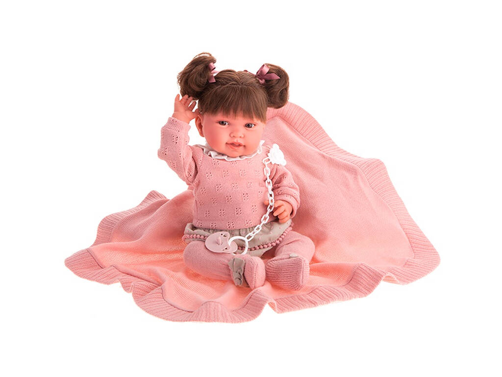 Neugeborene Puppe Pipa Zöpfe 40 cm. Antonio Juan 33114