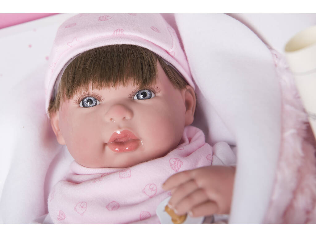 Puppe Reborn Aina 45 cm. Mit Decke und Plüsch Arias 98085
