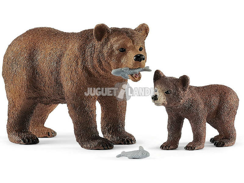 Mamma orso grizzly con cucciolo Schleich 42473