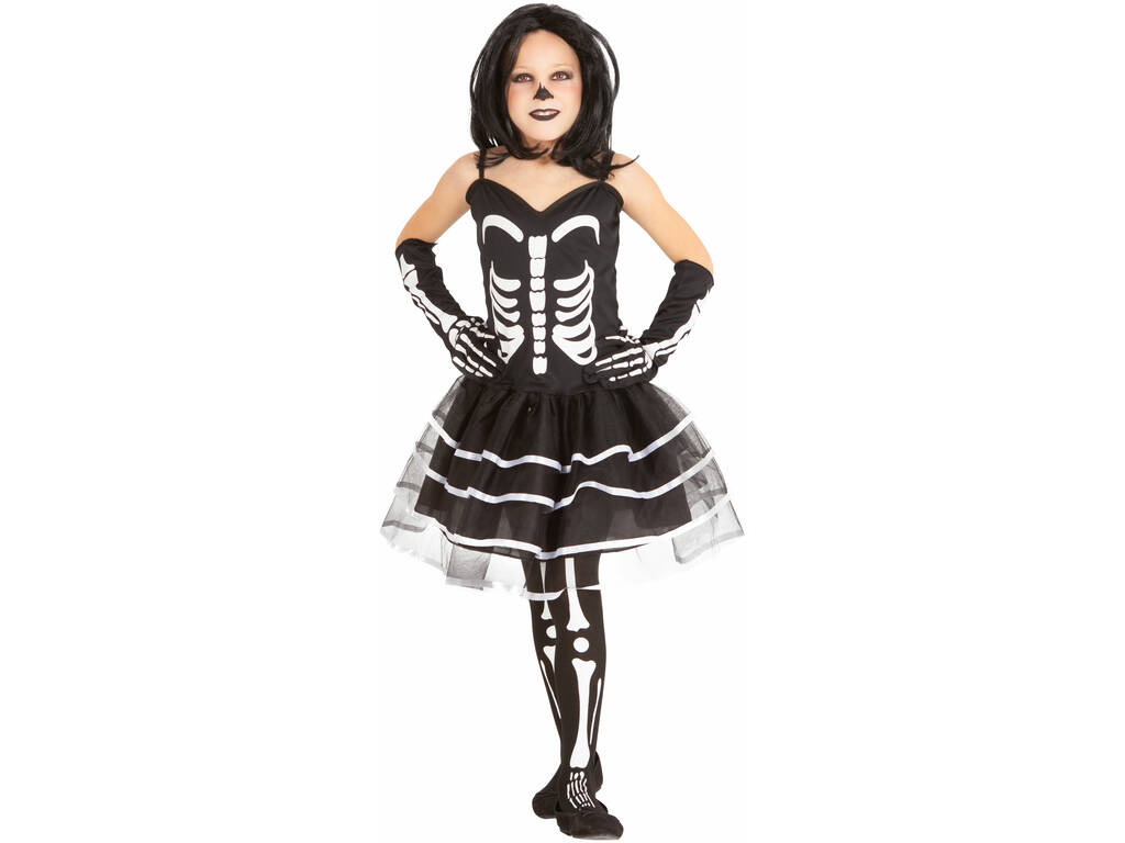 Costume Bambina Miss Scheletrina taglia S Rubies S8723-S