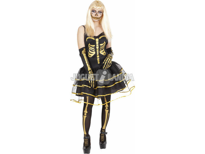Erwachsene Kostüm Skelita Gold Rubies S8735