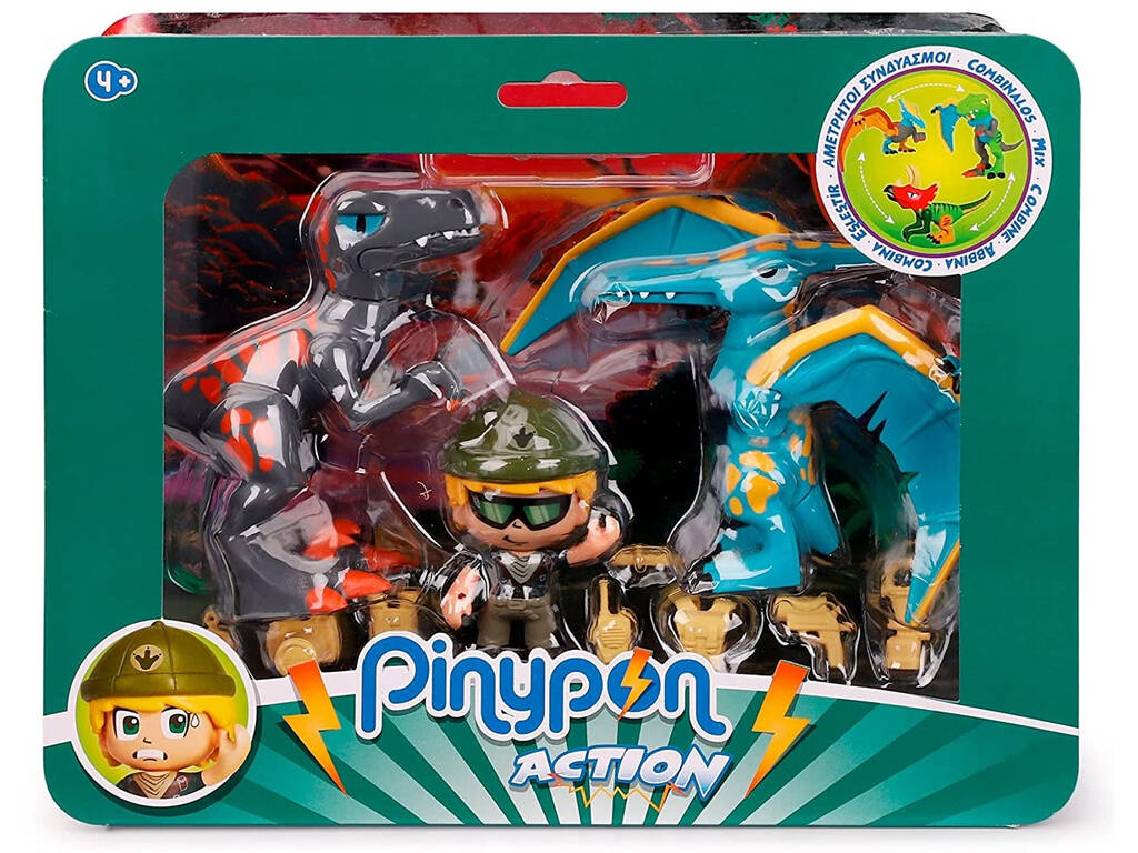 Pinypon Action Wild Pack 2 Dinosaurier und Figur Famosa 700016684