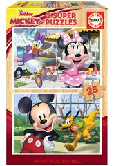 Puzzle 2x25 Mickey & Friends Educa 18876