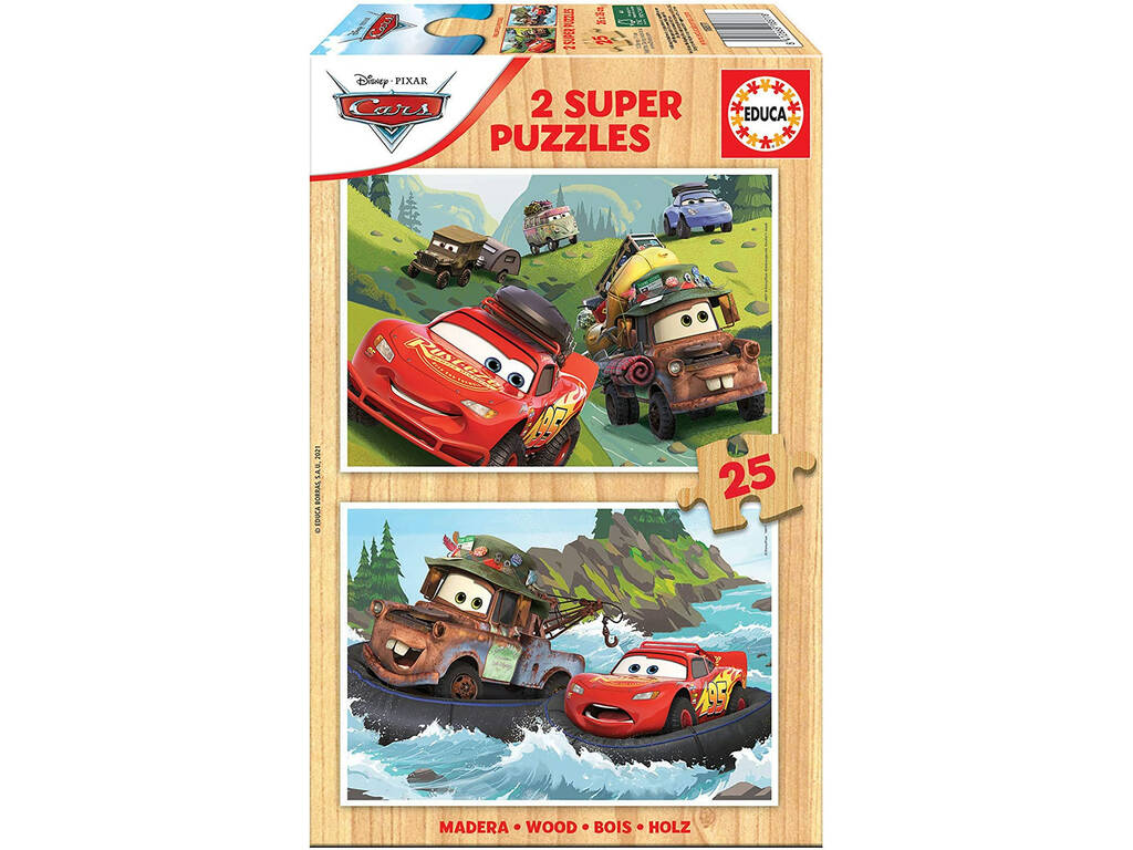 Puzzle Madera 2x25 Cars Educa 18877