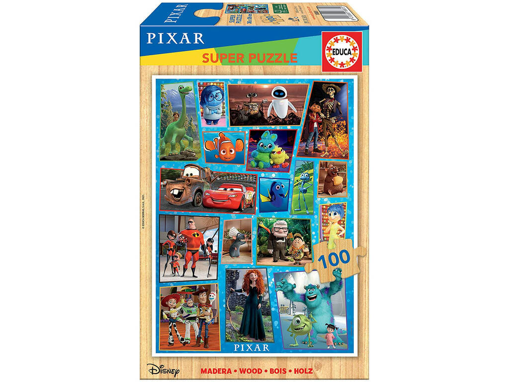 Puzzle Legno100 Disney Pixar multifunzione Educa 18881
