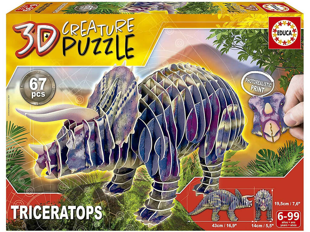 Triceratopo 3D Creature Puzzle Educa 19183